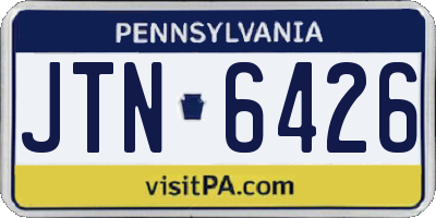 PA license plate JTN6426