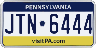 PA license plate JTN6444
