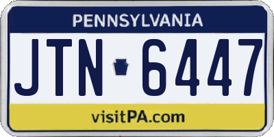 PA license plate JTN6447