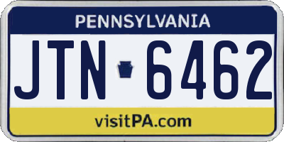 PA license plate JTN6462