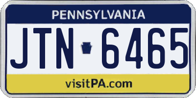 PA license plate JTN6465