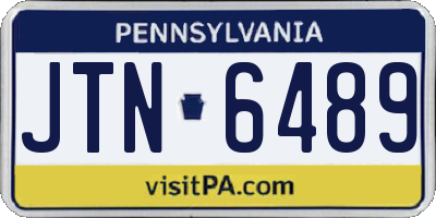 PA license plate JTN6489