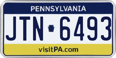 PA license plate JTN6493