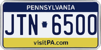 PA license plate JTN6500