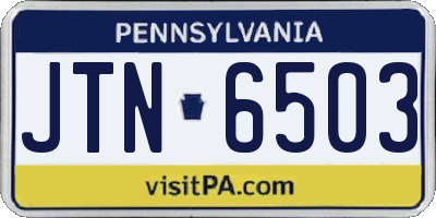 PA license plate JTN6503