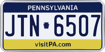 PA license plate JTN6507