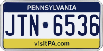 PA license plate JTN6536
