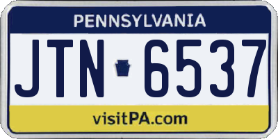 PA license plate JTN6537