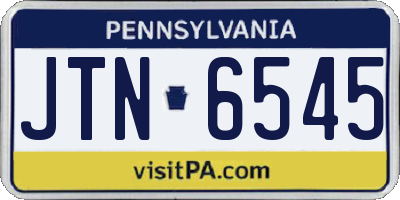 PA license plate JTN6545
