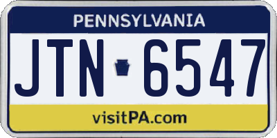 PA license plate JTN6547