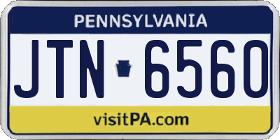 PA license plate JTN6560