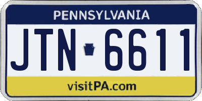 PA license plate JTN6611
