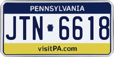 PA license plate JTN6618