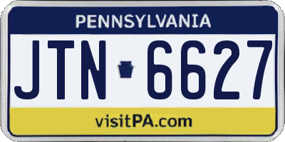 PA license plate JTN6627
