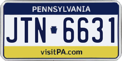 PA license plate JTN6631