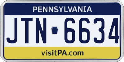 PA license plate JTN6634