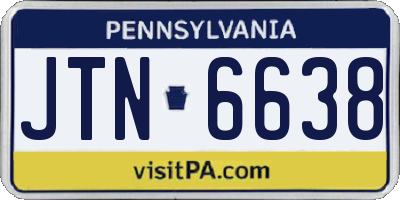 PA license plate JTN6638