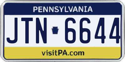 PA license plate JTN6644
