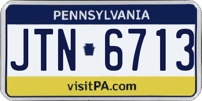 PA license plate JTN6713