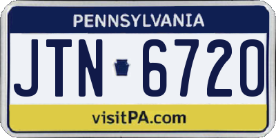 PA license plate JTN6720