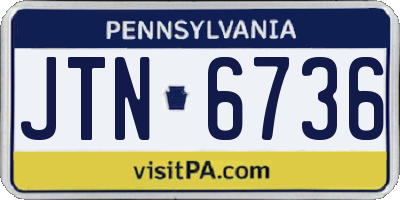 PA license plate JTN6736