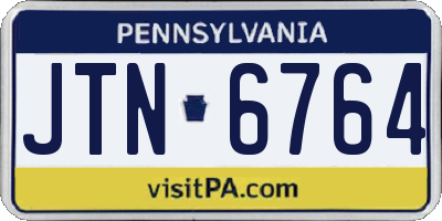 PA license plate JTN6764
