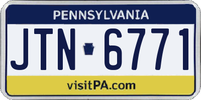 PA license plate JTN6771