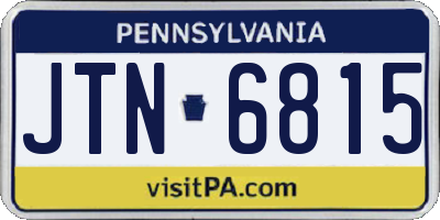 PA license plate JTN6815