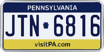 PA license plate JTN6816