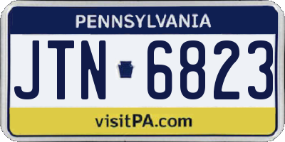 PA license plate JTN6823