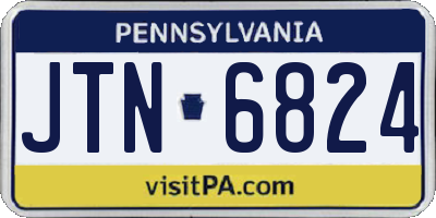 PA license plate JTN6824