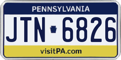 PA license plate JTN6826