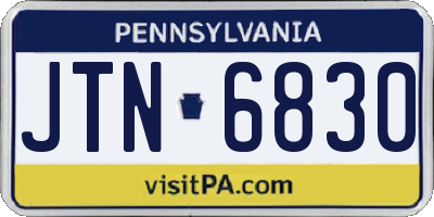 PA license plate JTN6830