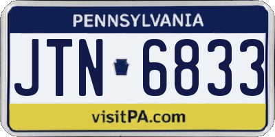 PA license plate JTN6833
