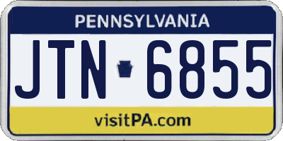 PA license plate JTN6855