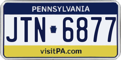 PA license plate JTN6877