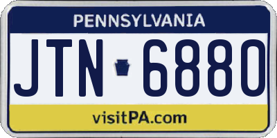 PA license plate JTN6880