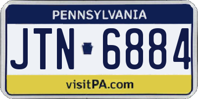 PA license plate JTN6884