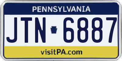 PA license plate JTN6887
