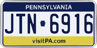 PA license plate JTN6916