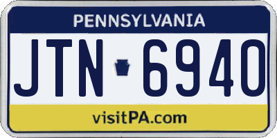 PA license plate JTN6940