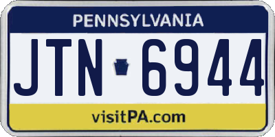 PA license plate JTN6944
