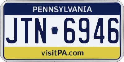 PA license plate JTN6946