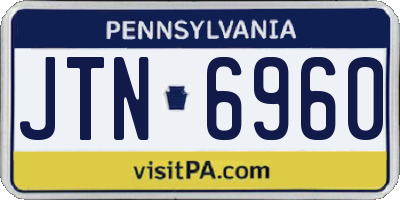 PA license plate JTN6960