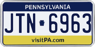 PA license plate JTN6963