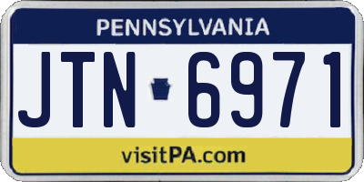 PA license plate JTN6971