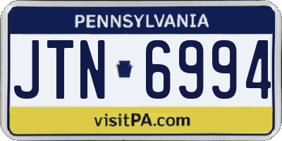 PA license plate JTN6994