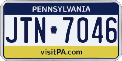 PA license plate JTN7046