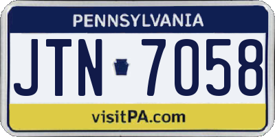 PA license plate JTN7058