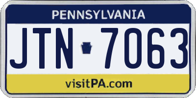 PA license plate JTN7063